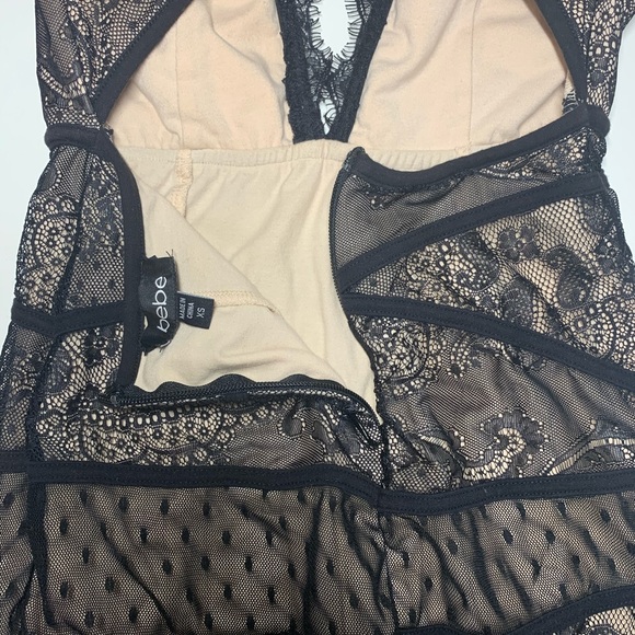 SOLD Bebe Jasper Plunging Lace Dress (Black) - Picture 6 of 9